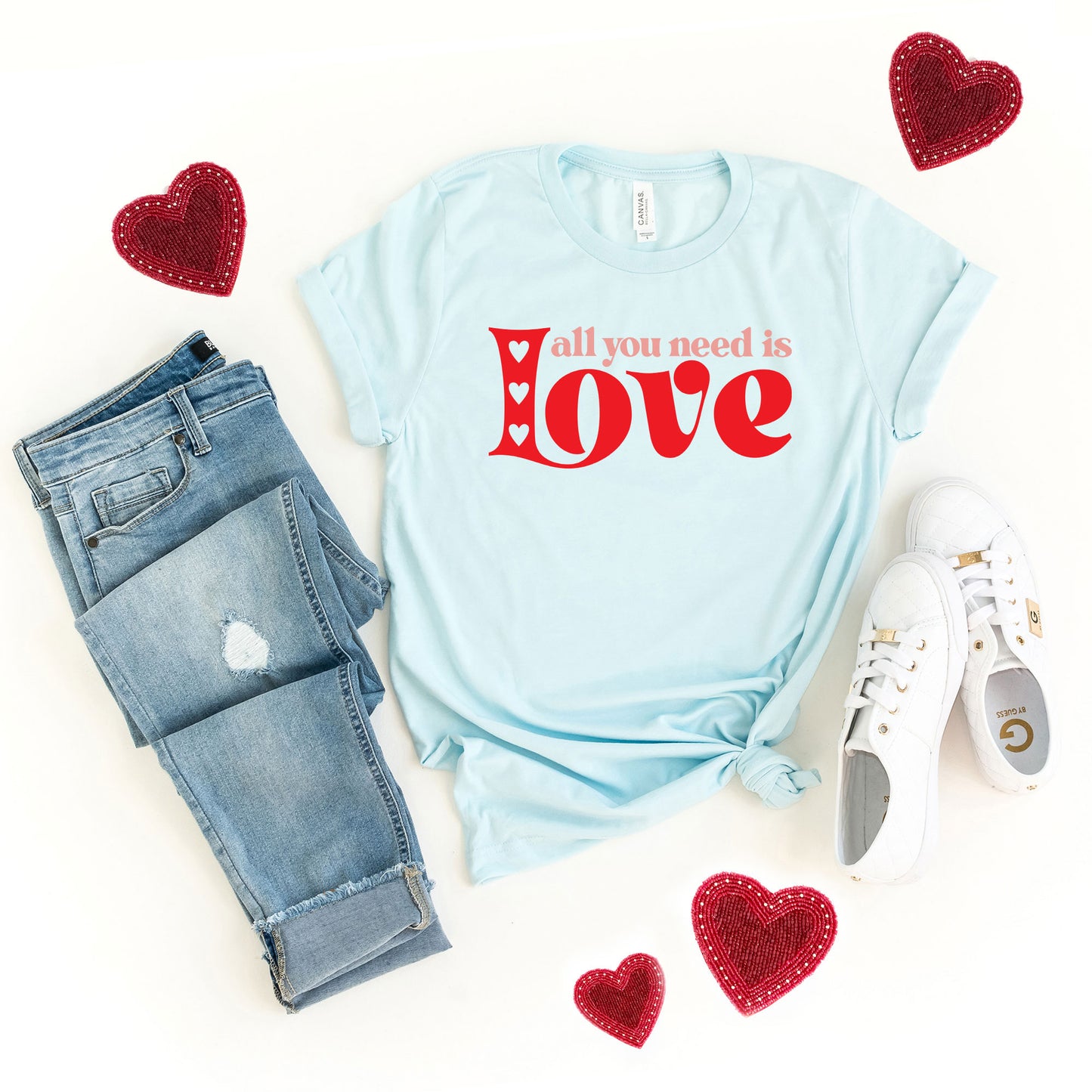All You Need Is Love Hearts | Short Sleeve Graphic Tee