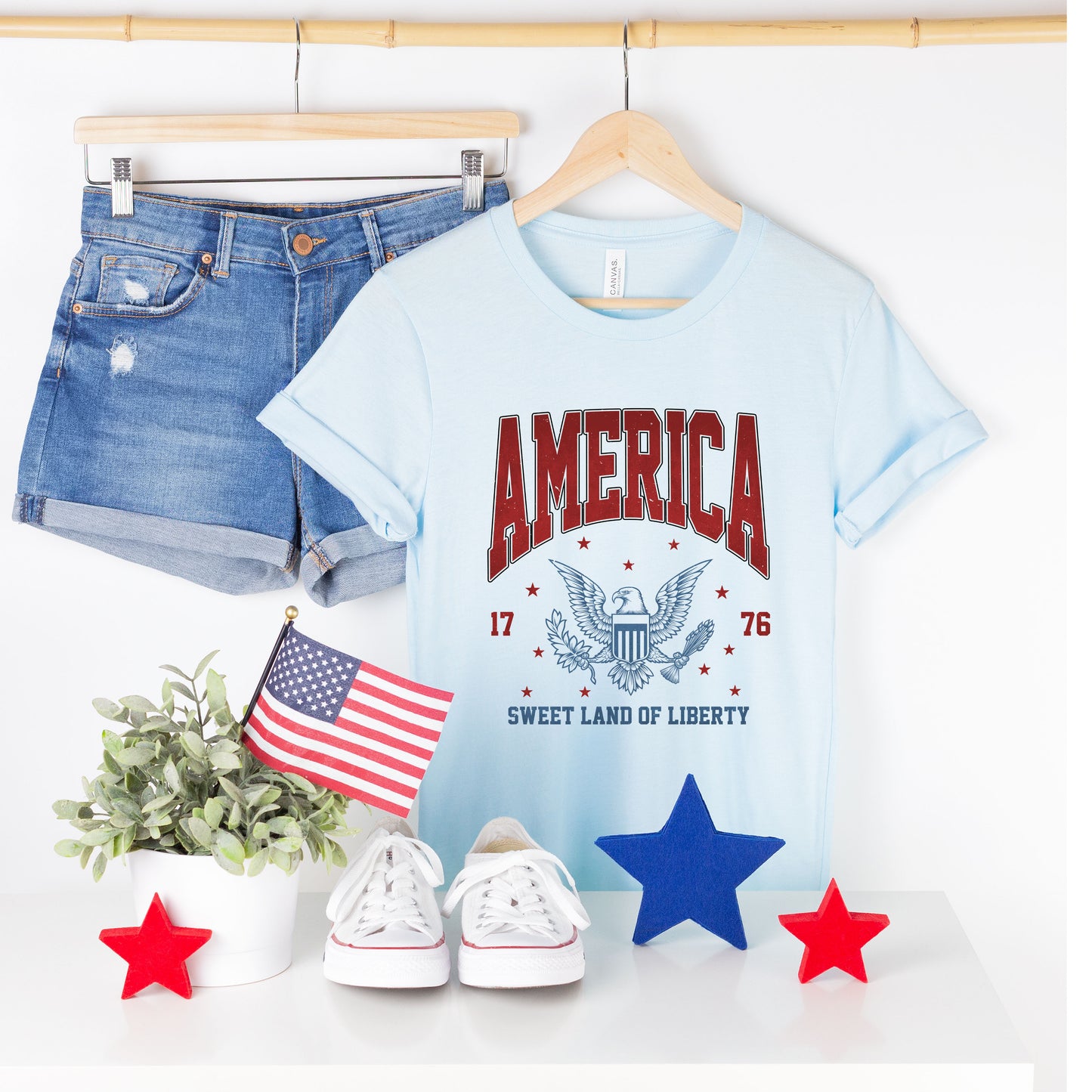 America Land Of Liberty Eagle | Short Sleeve Graphic Tee