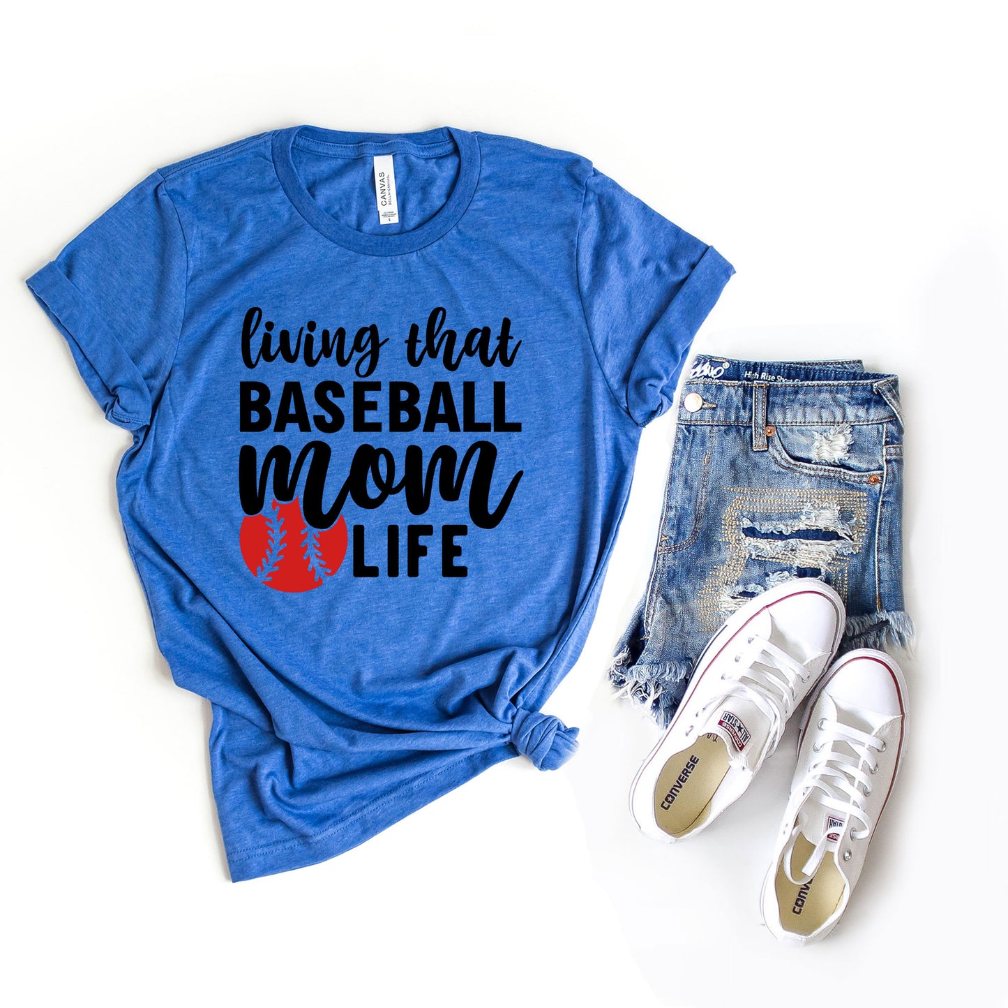 Living That Baseball Mom Life With Ball | Short Sleeve Graphic Tee