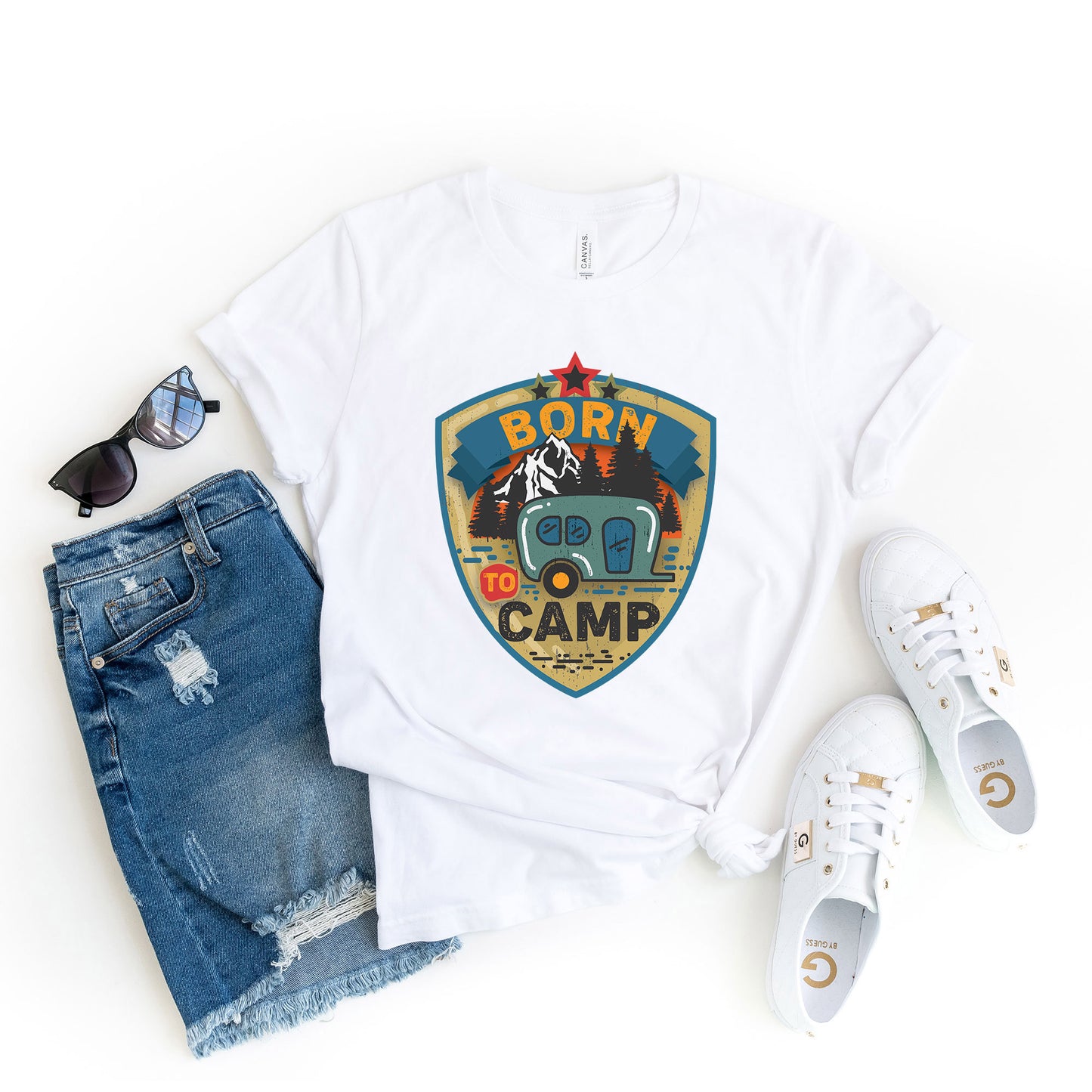 Born To Camp Badge | Short Sleeve Graphic Tee