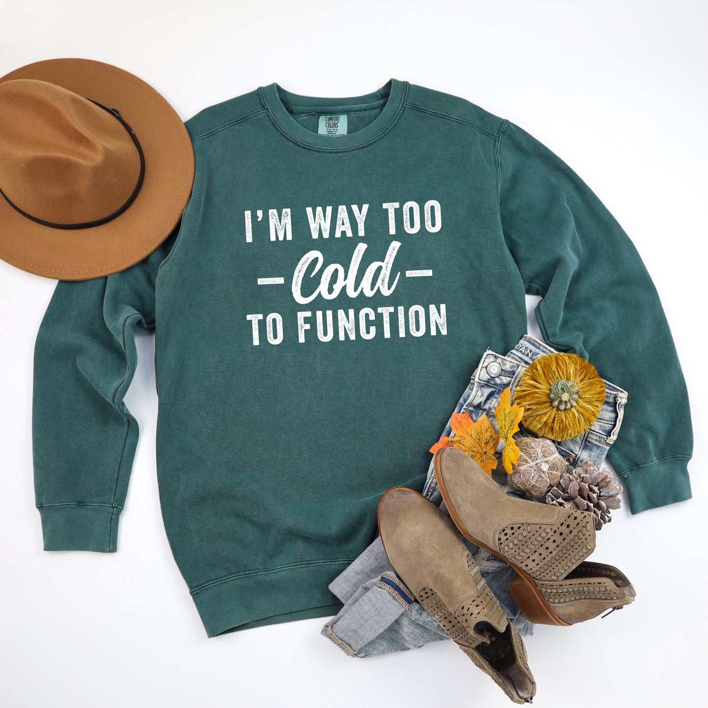 I'm Way Too Cold To Function | Garment Dyed Sweatshirt