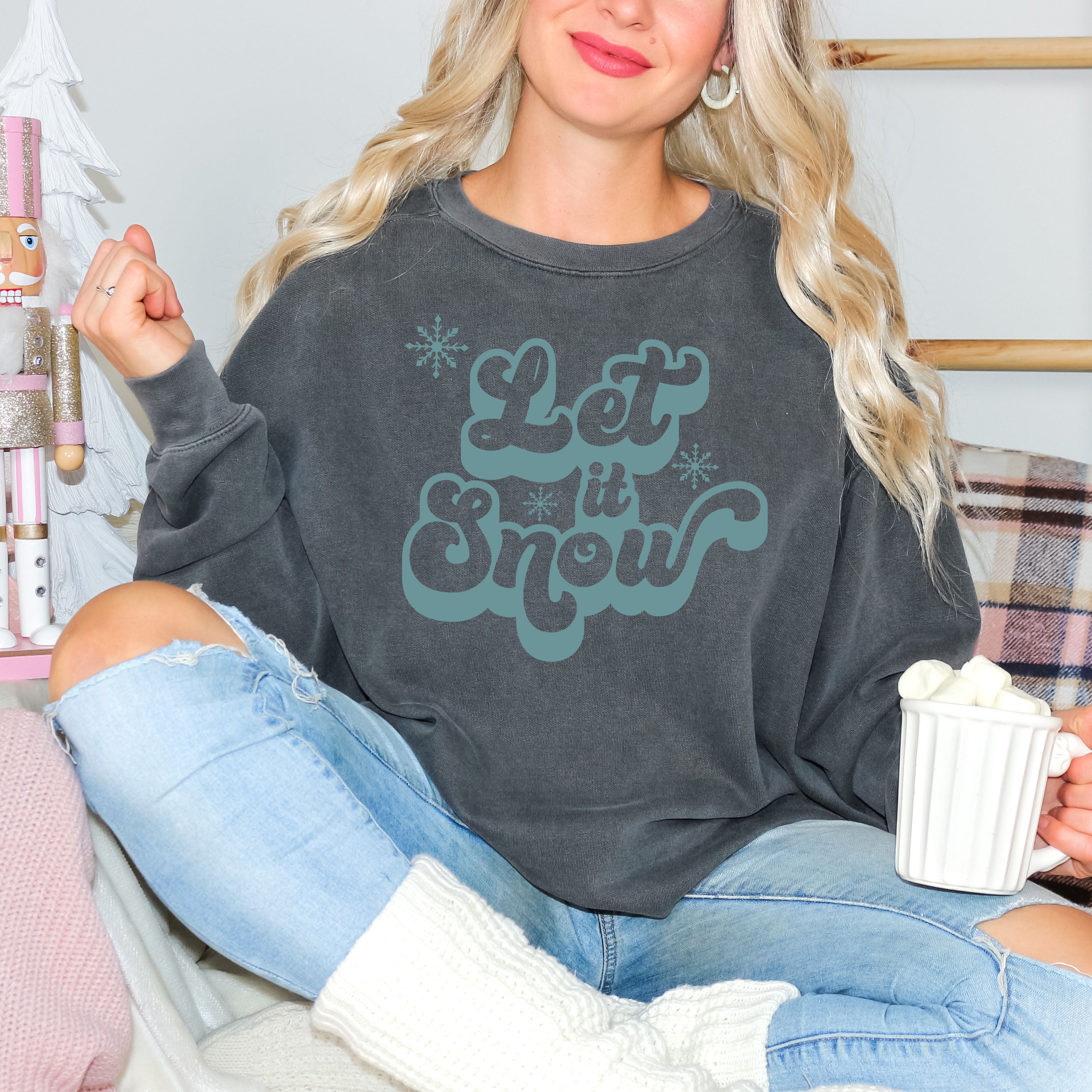 Let It Snow Retro | Garment Dyed Sweatshirt
