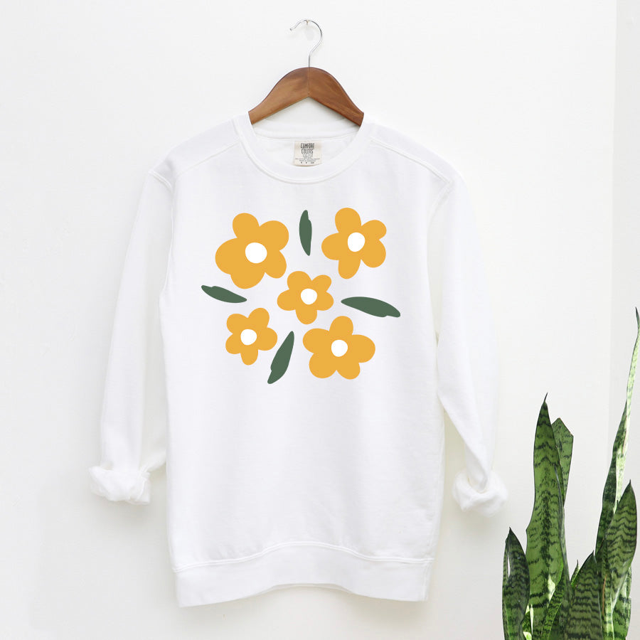 Clearance Yellow Daisies | Garment Dyed Sweatshirt
