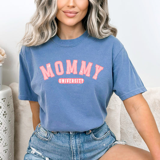 Varsity Mommy University | Garment Dyed Short Sleeve Tee
