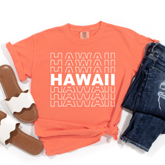 Hawaii Stacked | Garment Dyed Short Sleeve Tee