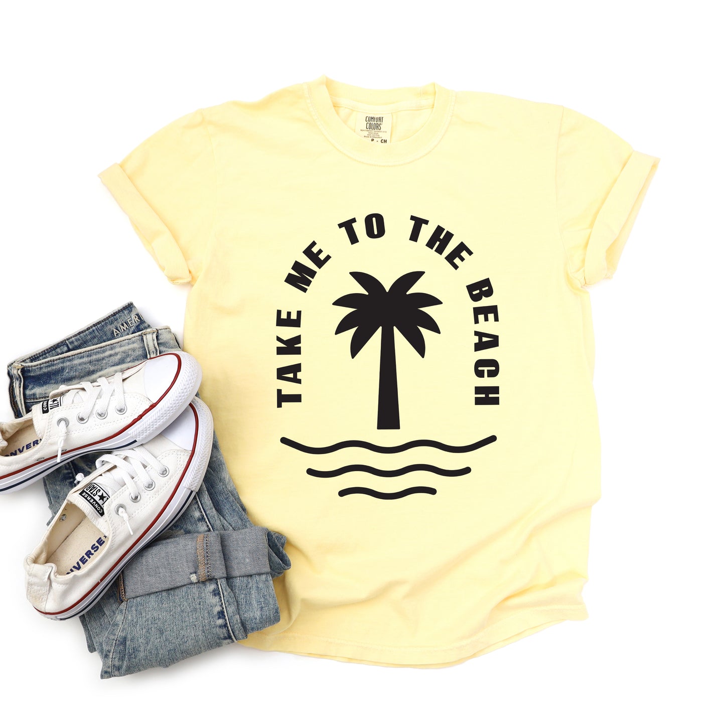 Take Me To The Beach Palm Tree | Garment Dyed Short Sleeve Tee