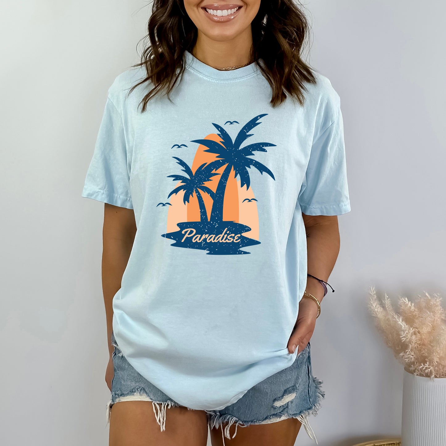 Paradise Palm Tree | Garment Dyed Short Sleeve Tee
