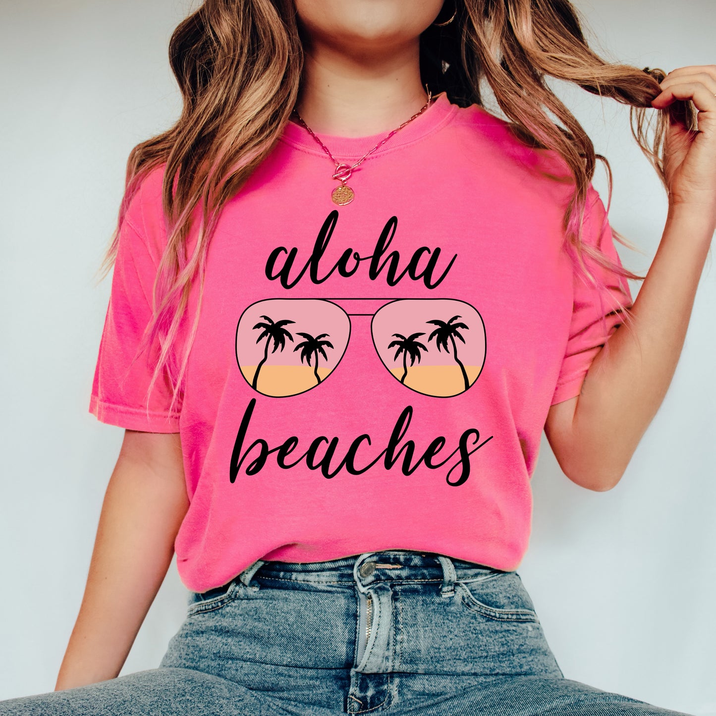 Aloha Beaches Sunglasses | Garment Dyed Short Sleeve Tee