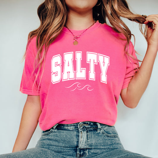 Salty Varsity | Garment Dyed Short Sleeve Tee