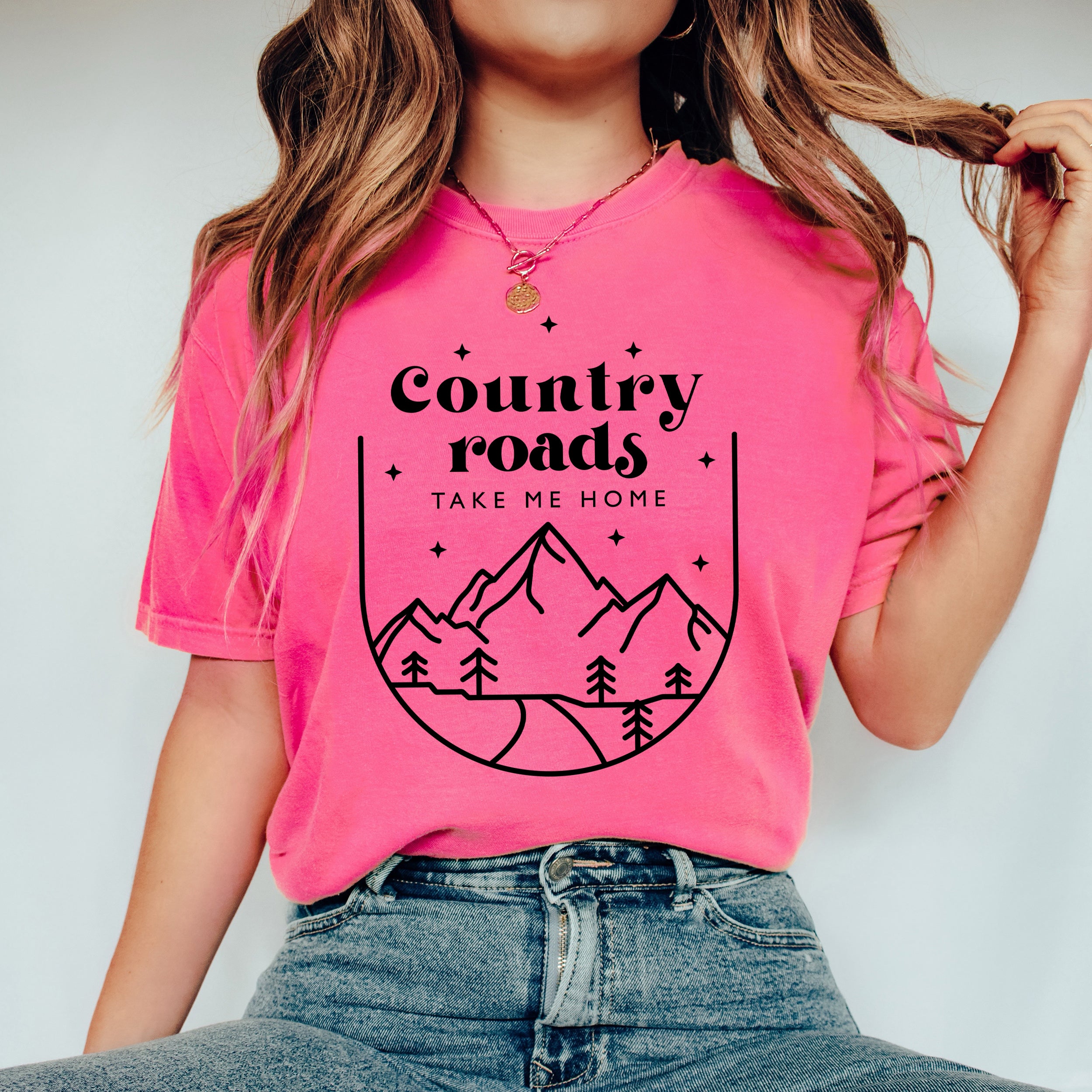 Country Roads Mountains | Garment Dyed Tee