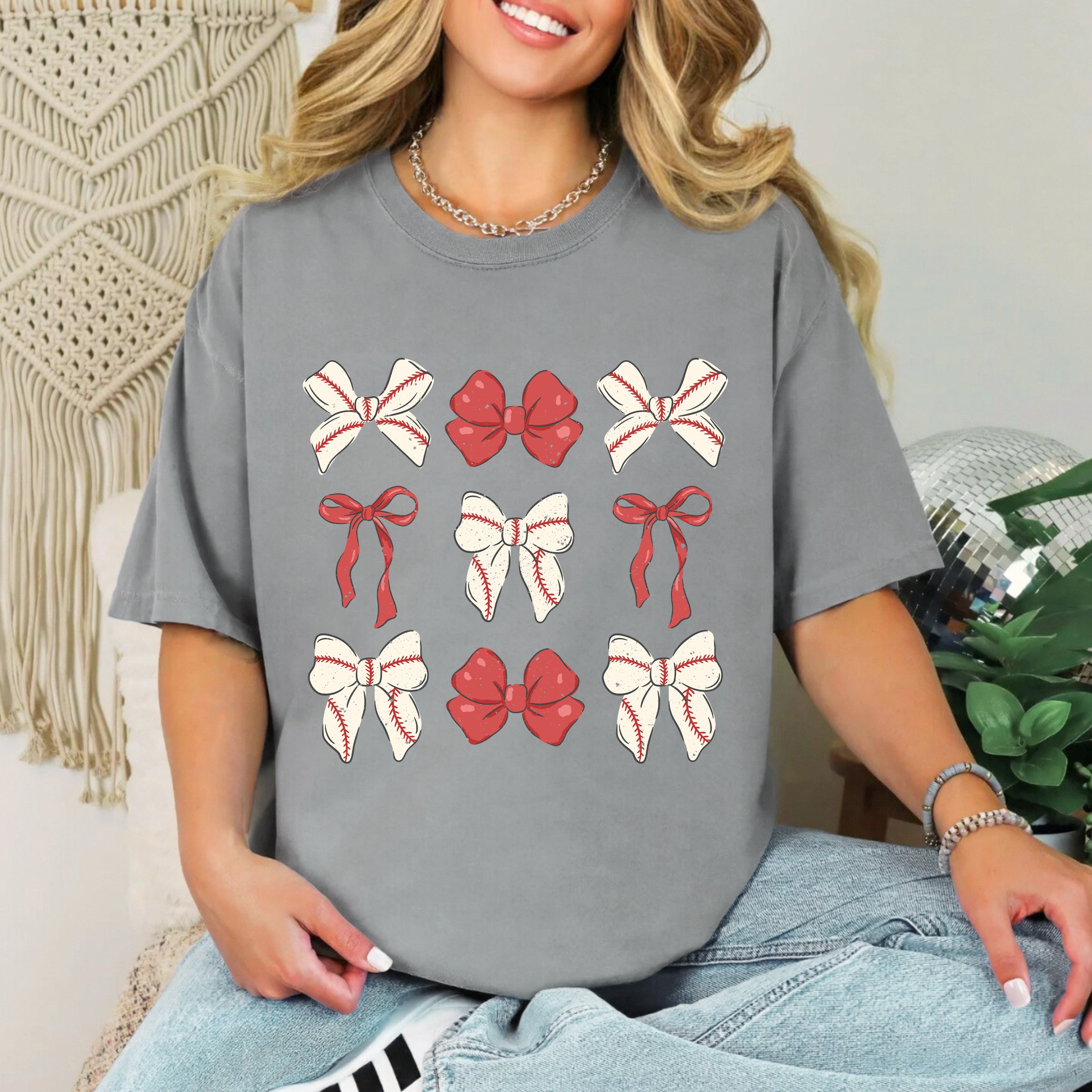 Coquette Baseball Bow Chart | Garment Dyed Short Sleeve Tee