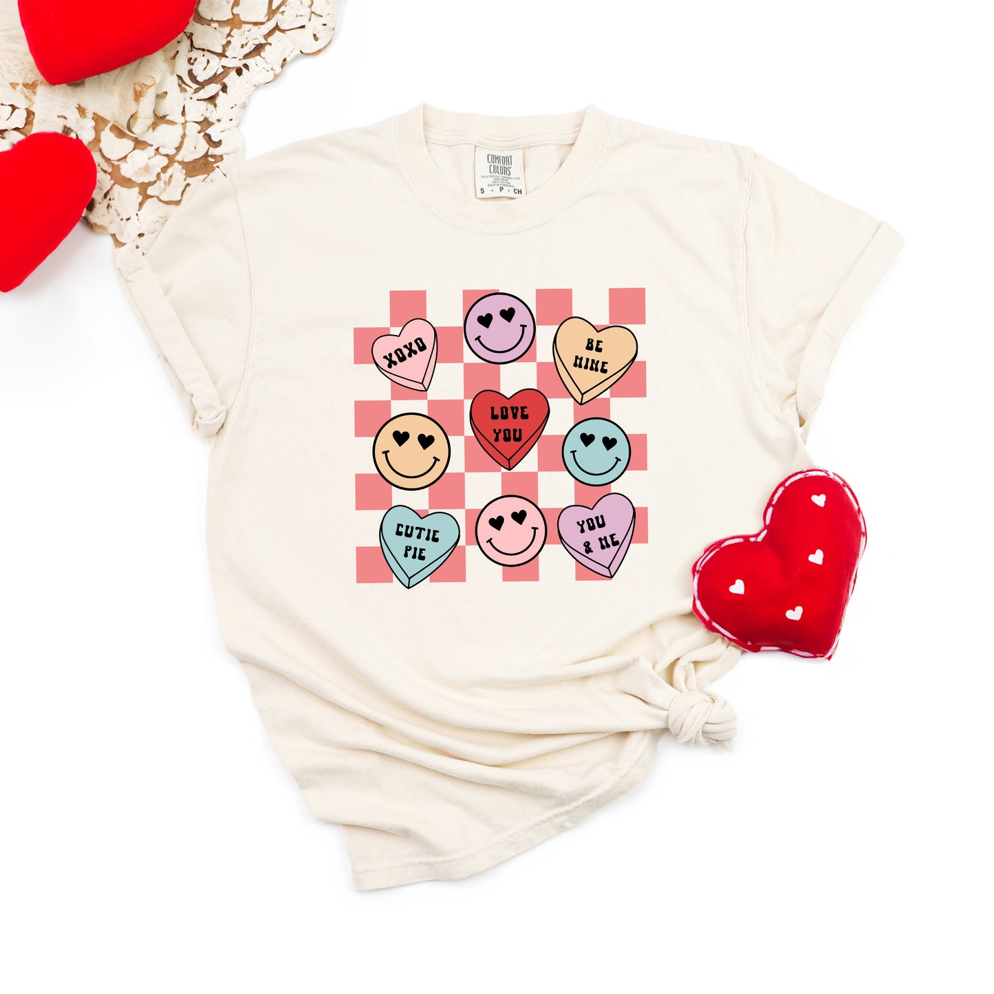Candy Heart Smile Solid | Garment Dyed Tee
