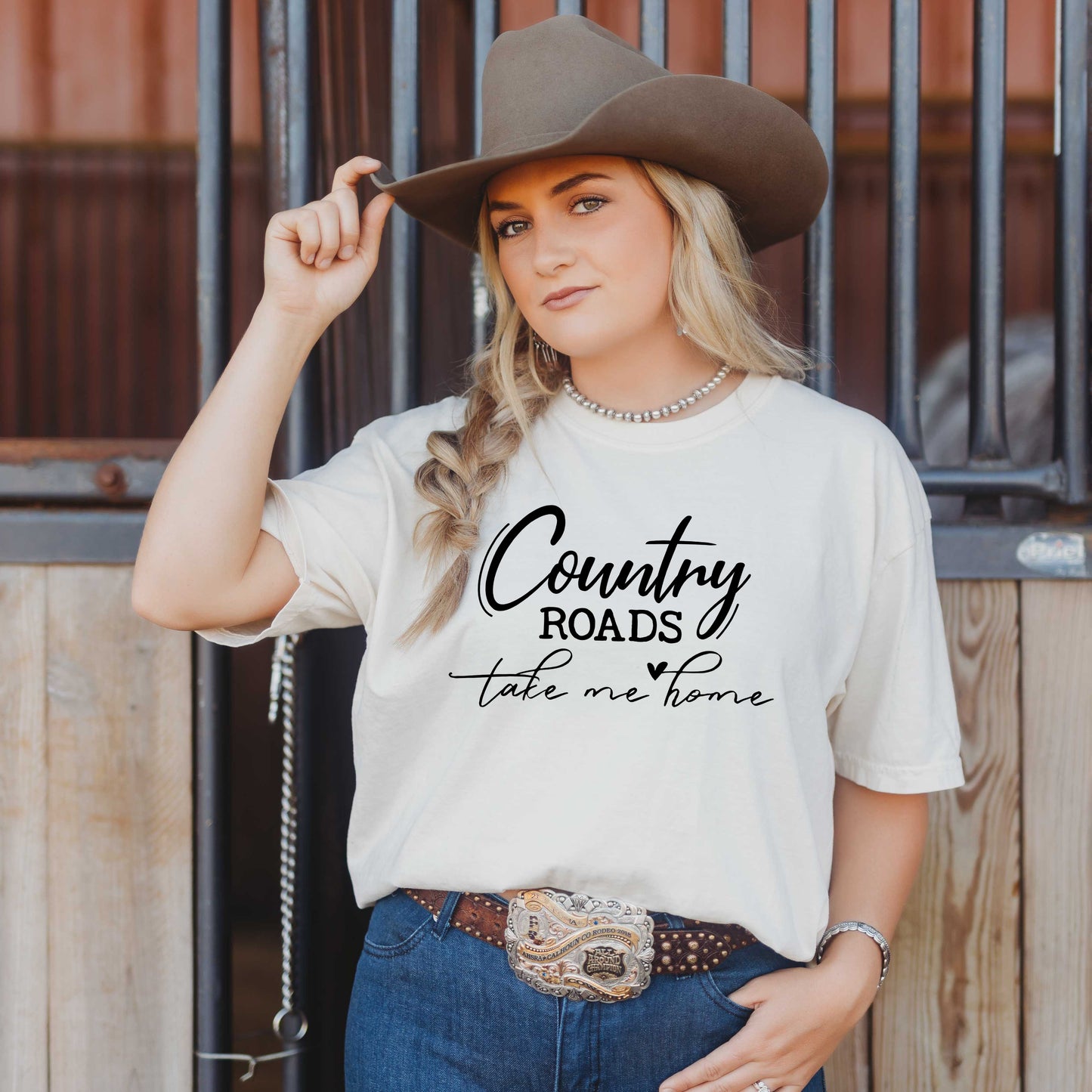 Country Roads Heart | Garment Dyed Short Sleeve Tee