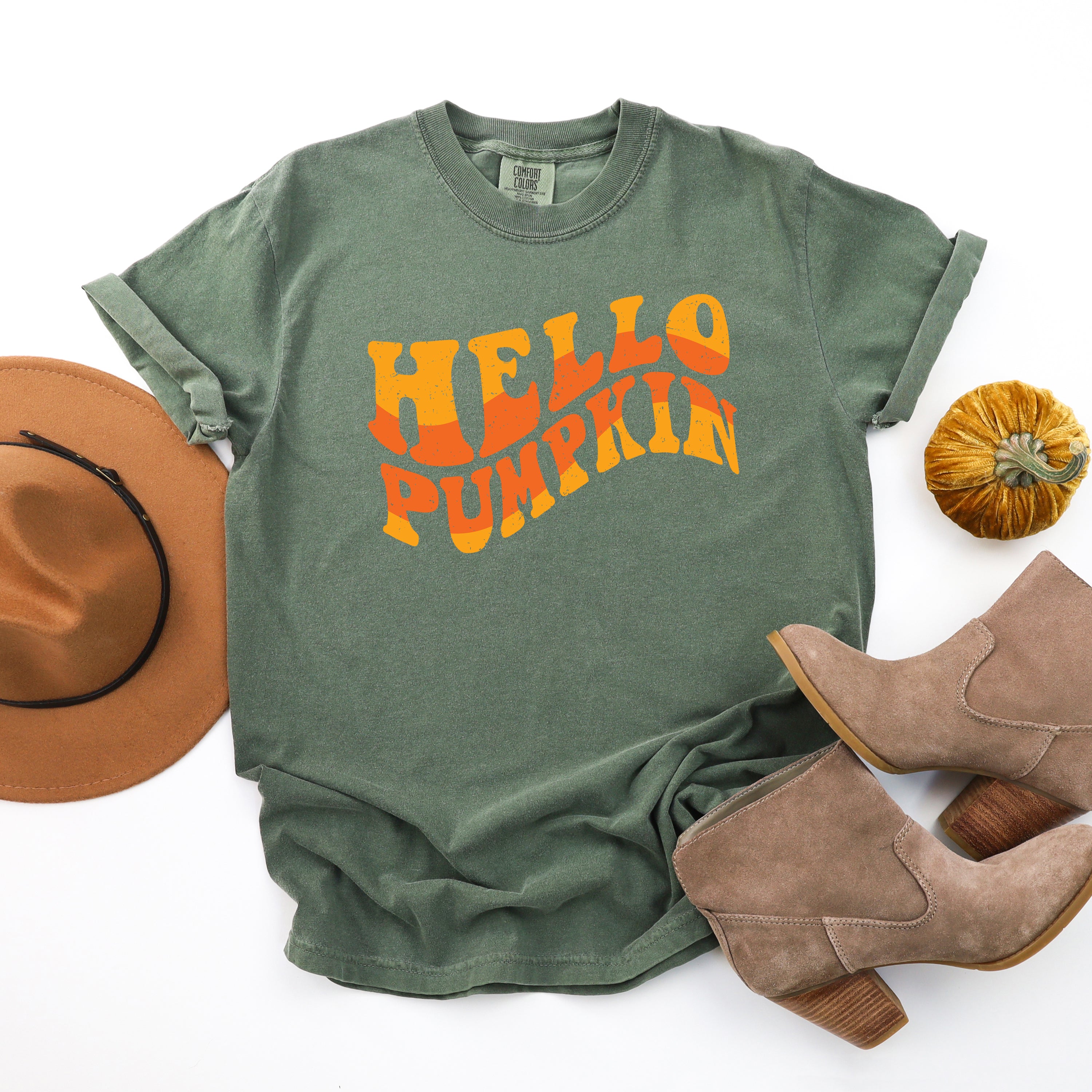 Hello Pumpkin Wavy | Garment Dyed Tee