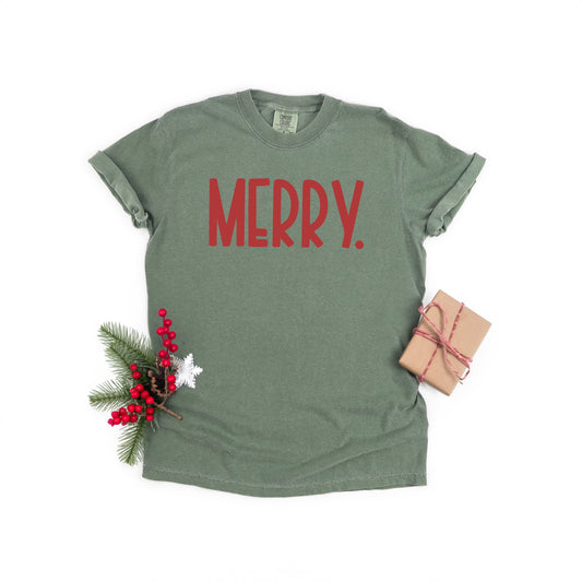 Clearance Merry Bold Word | Garment Dyed Tee
