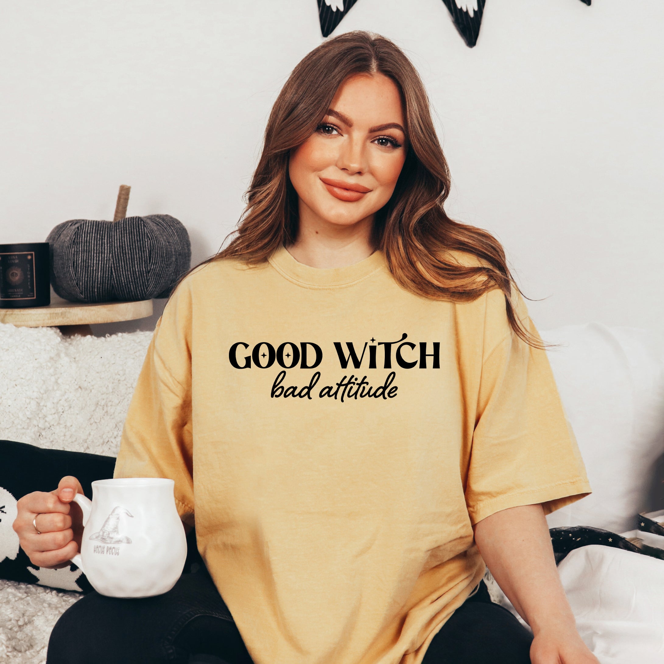 Good Witch Bad Attitude | Garment Dyed Short Sleeve Tee