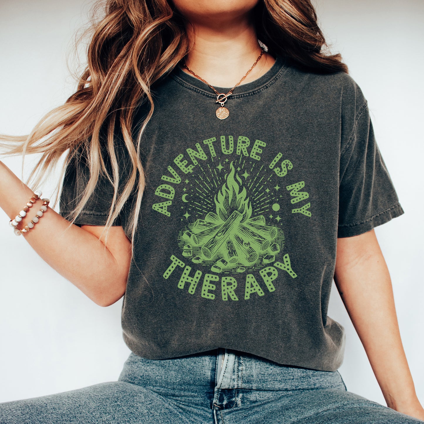 Adventure Is My Therapy | Garment Dyed Short Sleeve Tee