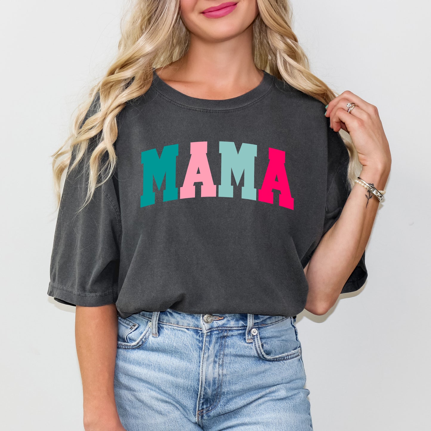 Bright Mama Block | Garment Dyed Short Sleeve Tee