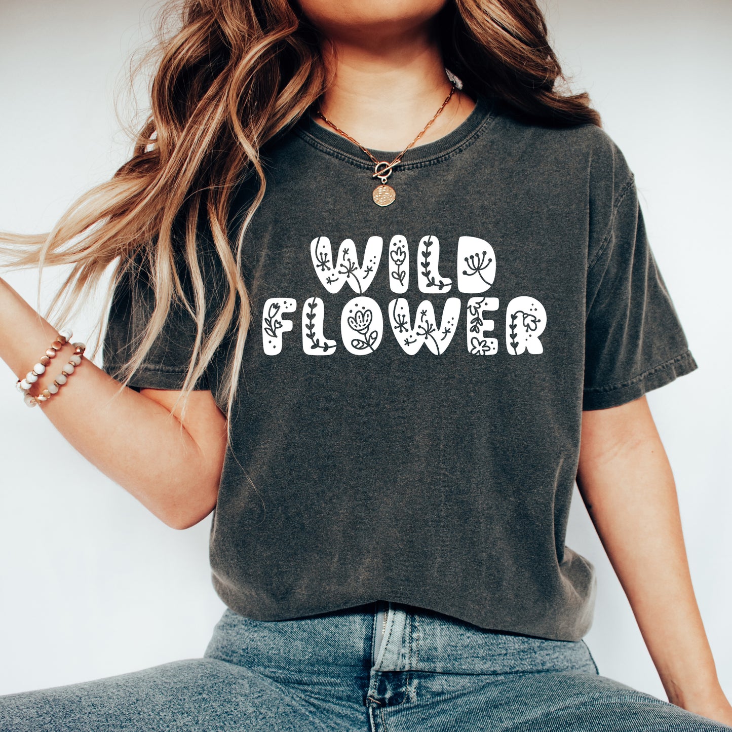 Boho Wild Flower | Garment Dyed Short Sleeve Tee