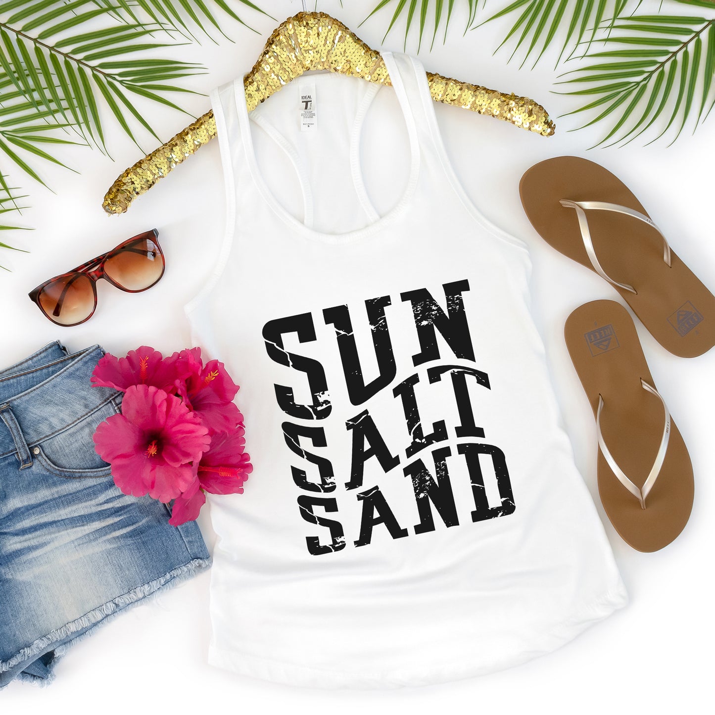 Sun Salt Sand Wavy | Racerback Tank