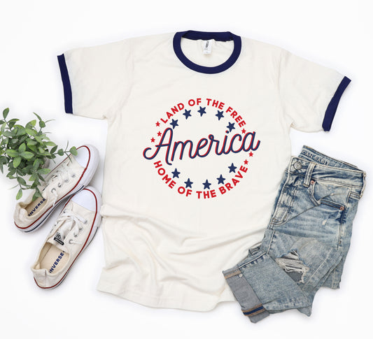 America Home Of The Brave | Ringer Tee