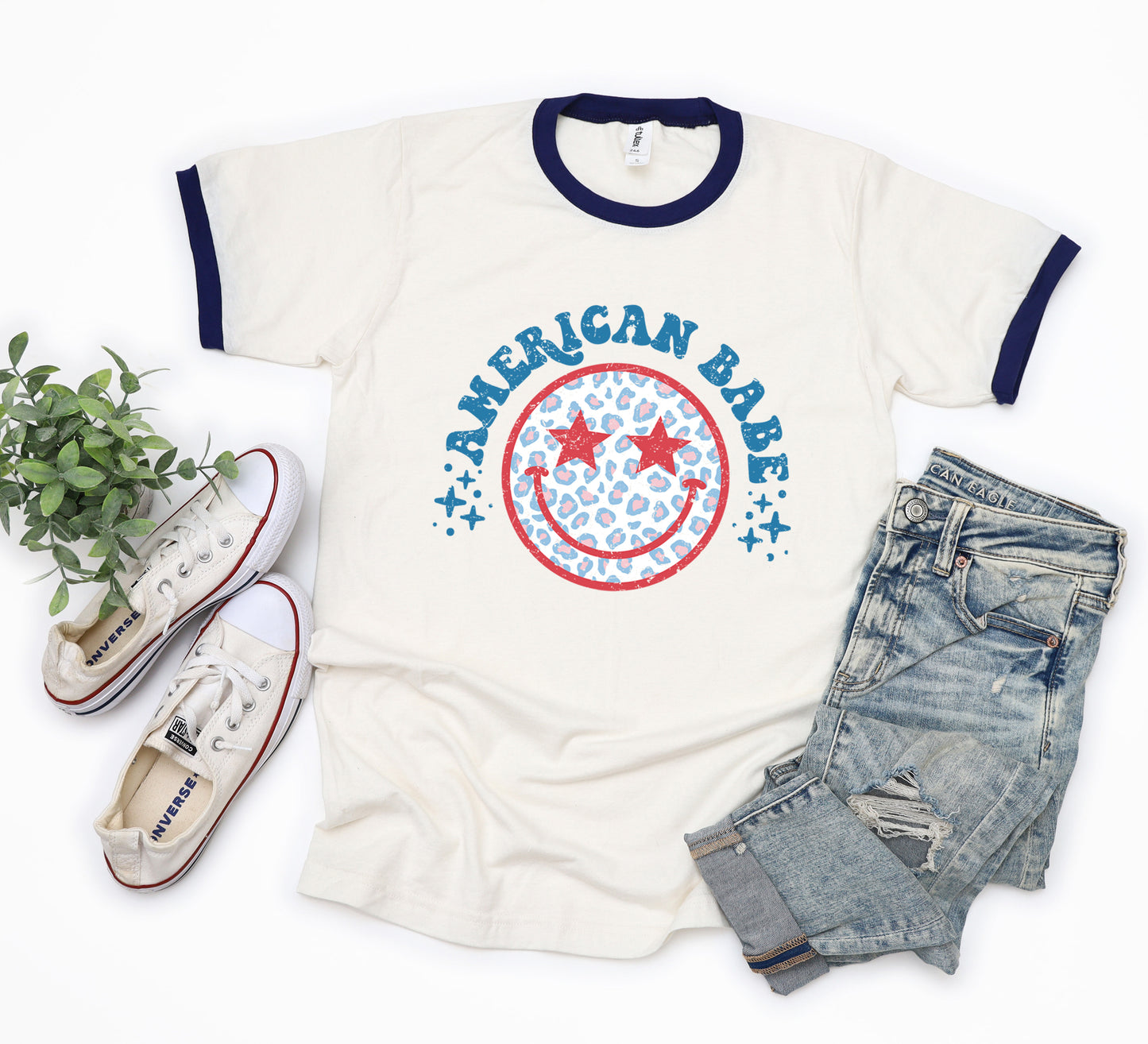 Leopard American Babe | Ringer Tee