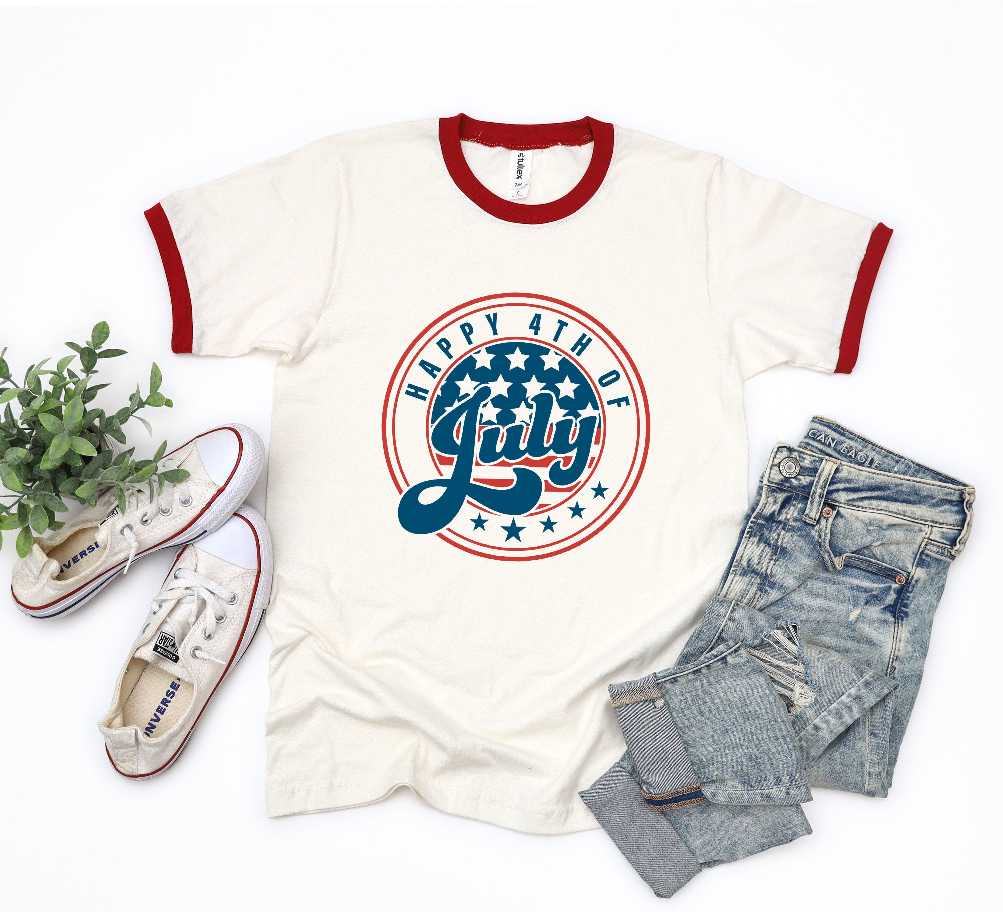 Happy Fourth Circle | Ringer Tee