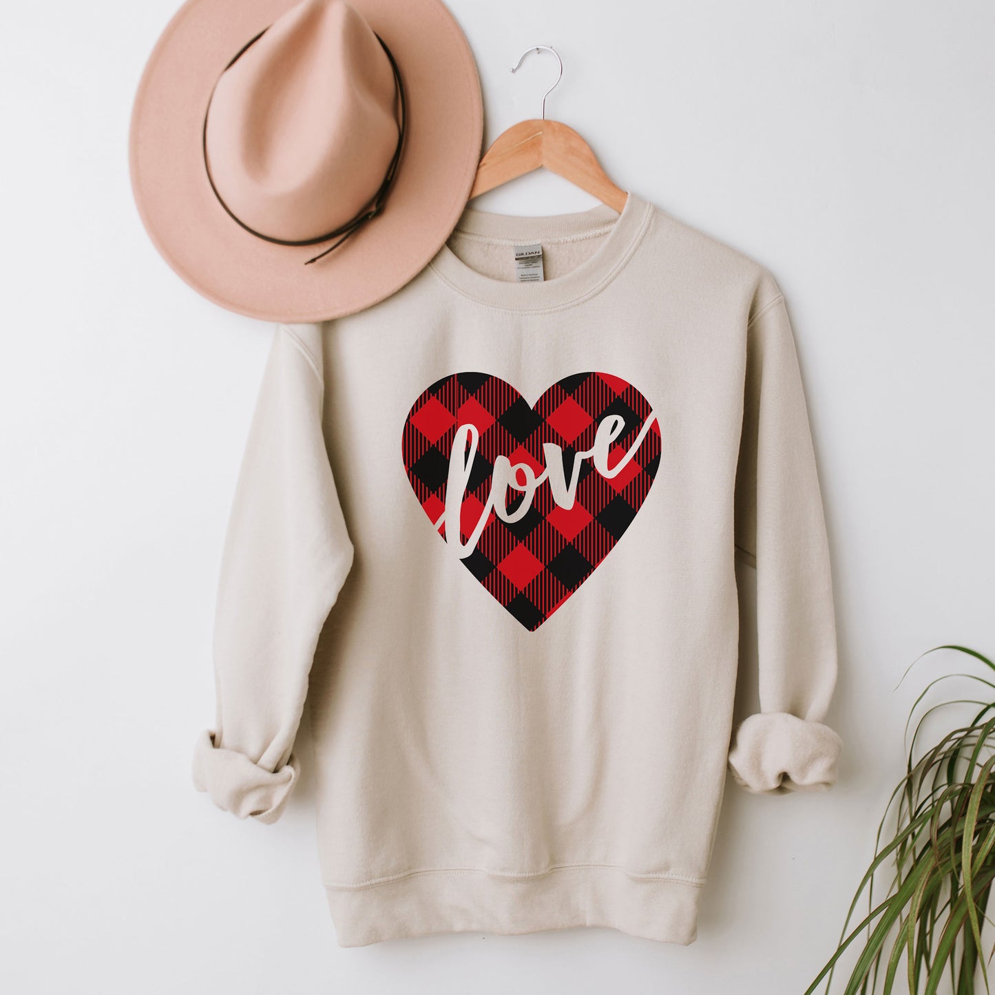 Buffalo Plaid Love Hearts | Sweatshirt