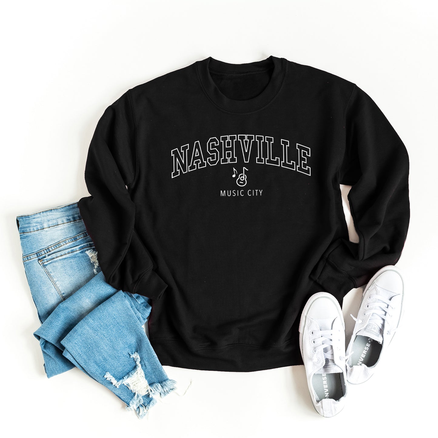 Nashville Music City Curved | Sweatshirt