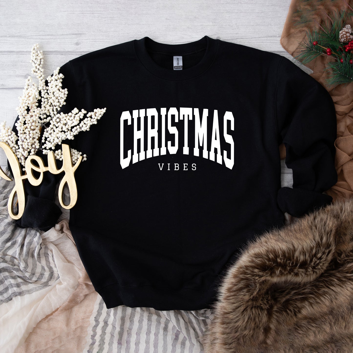 Christmas Vibes Varsity  | Sweatshirt