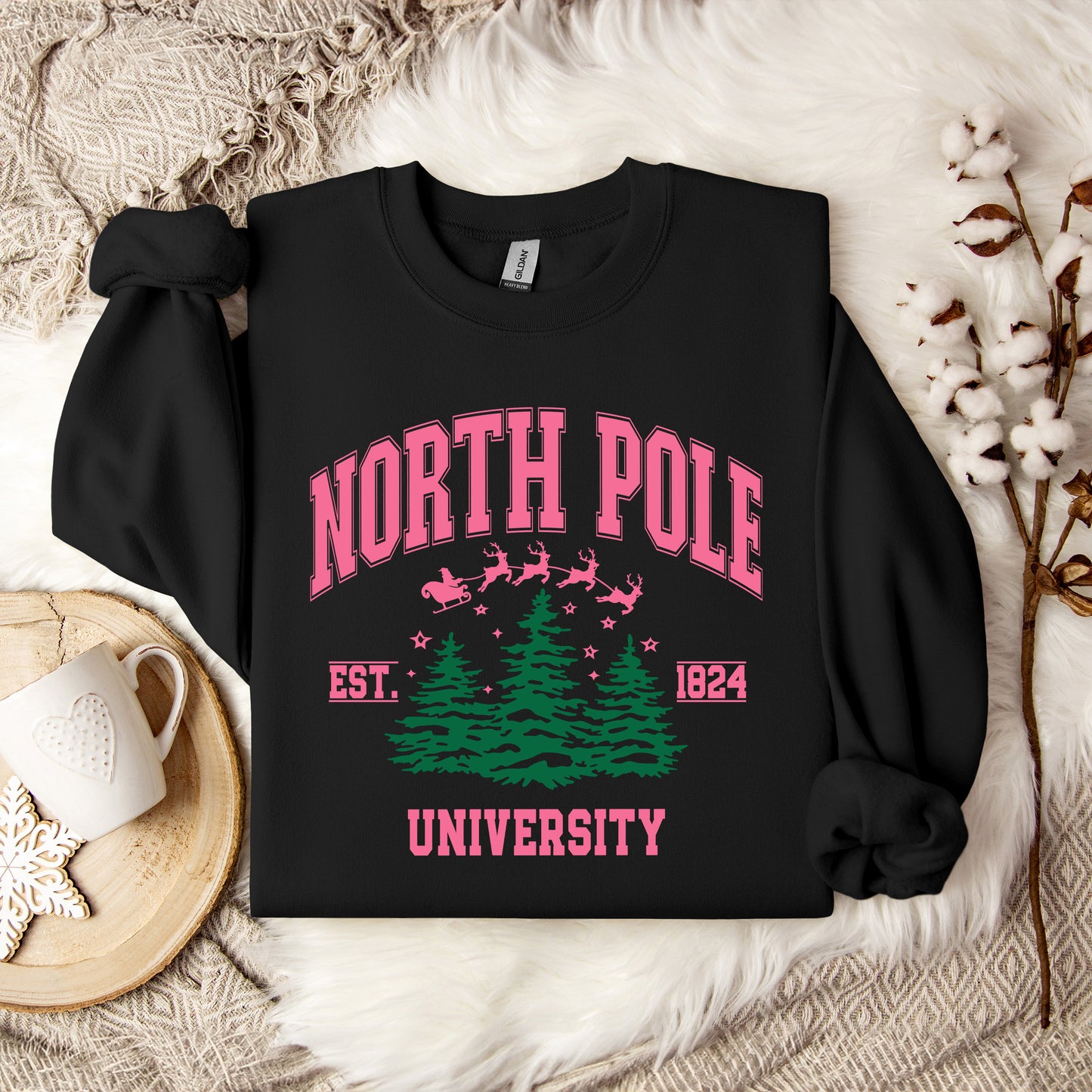 North Pole University Pink Trees | Sweatshirt