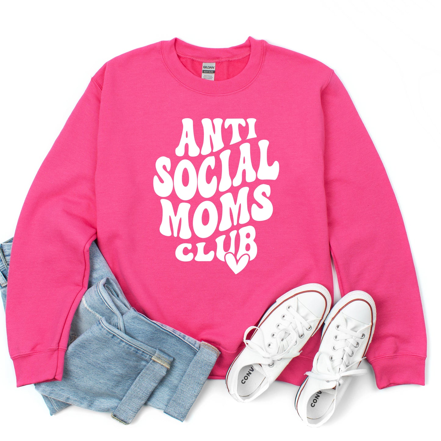 Anti Social Moms Club Heart | Sweatshirt