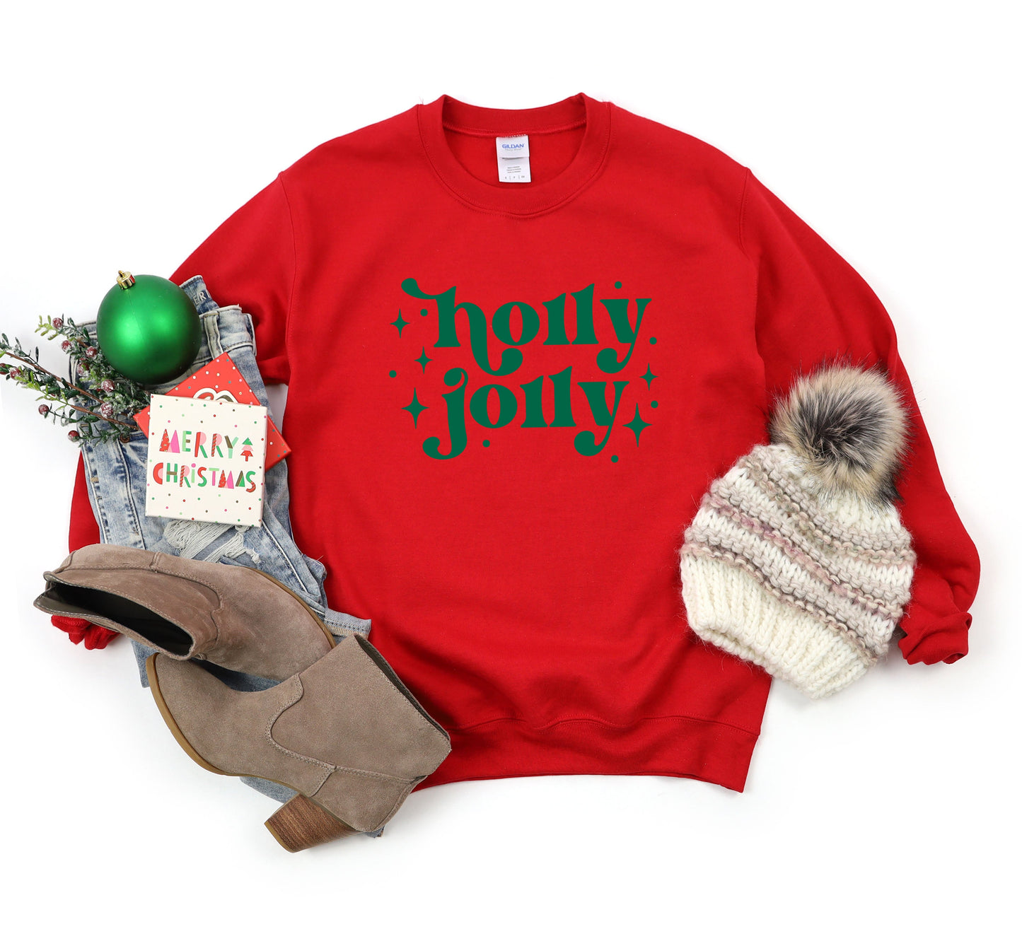 Clearance Whimsical Holly Jolly | Sweatshirt