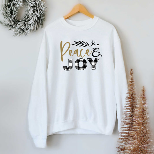 Plaid Peace And Joy | Sweatshirt