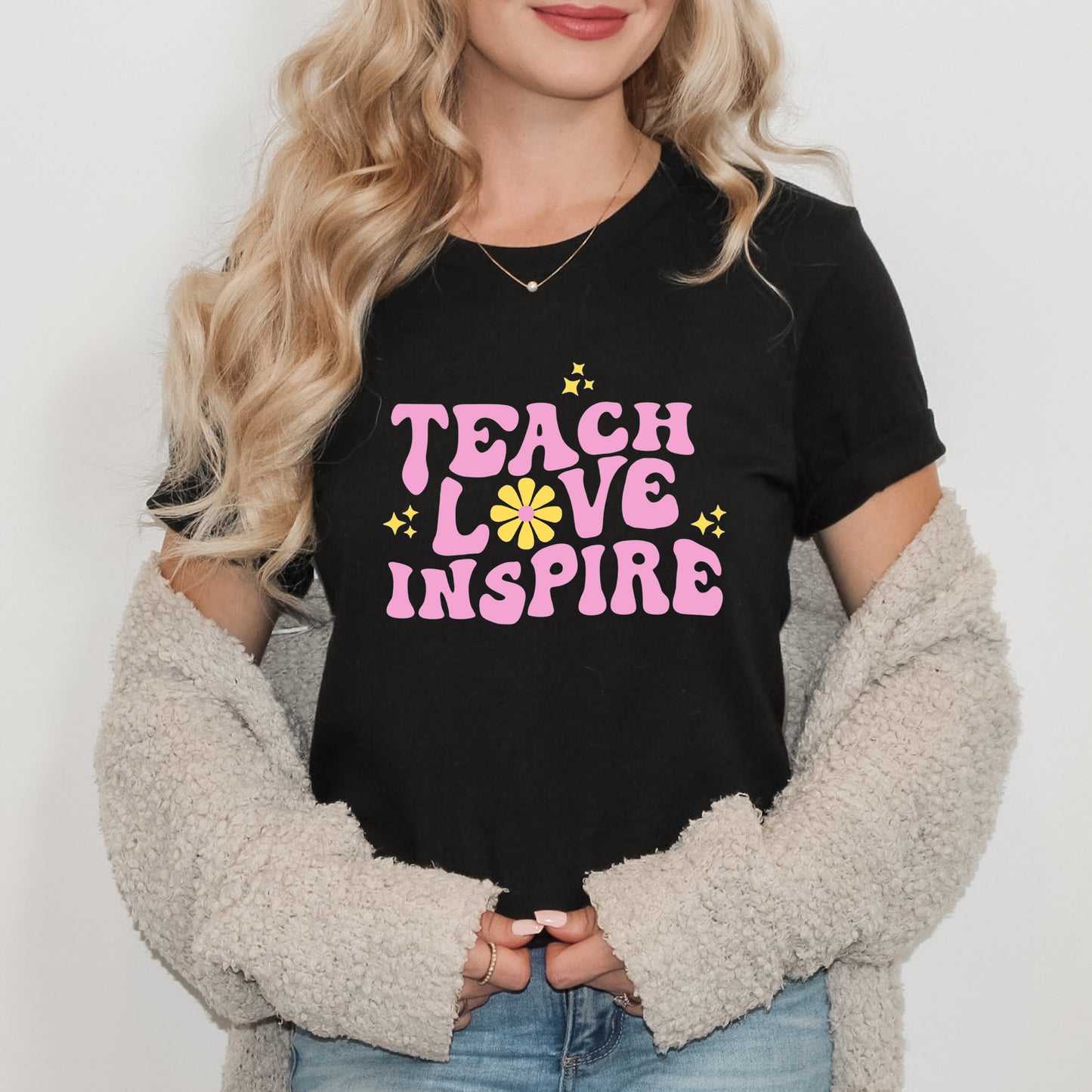 Teach Love Inspire Flowers | Short Sleeve Graphic Tee