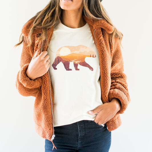 Bear Sunset Valley | Short Sleeve Graphic Tee
