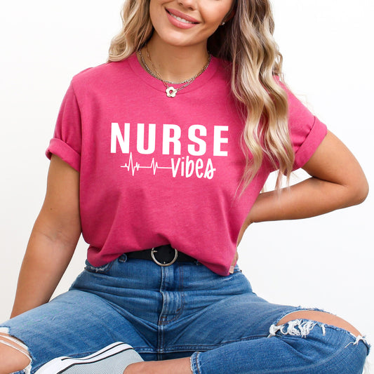 Nurse Vibes Heartbeat | Short Sleeve Graphic Tee