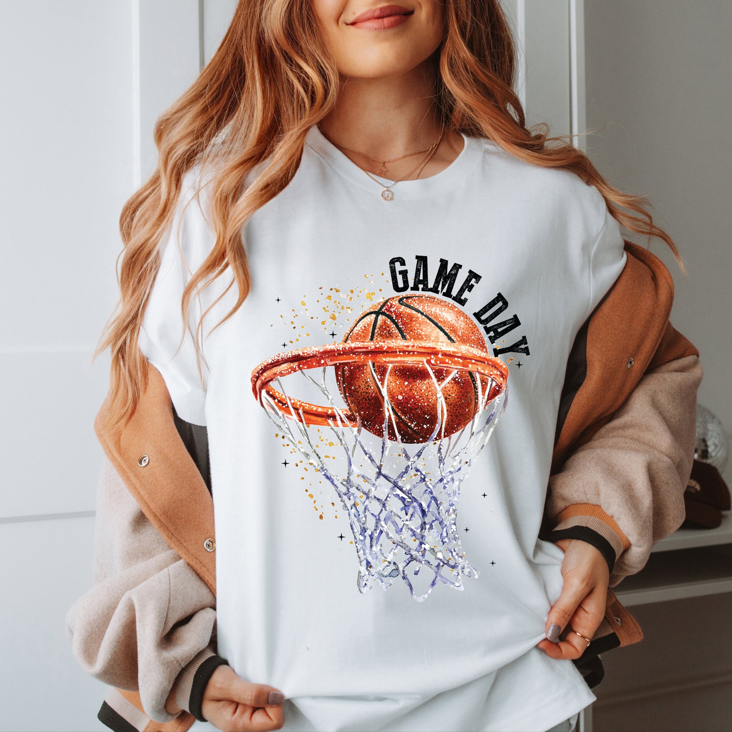 Basketball Game Day Hoop | Short Sleeve Graphic Tee