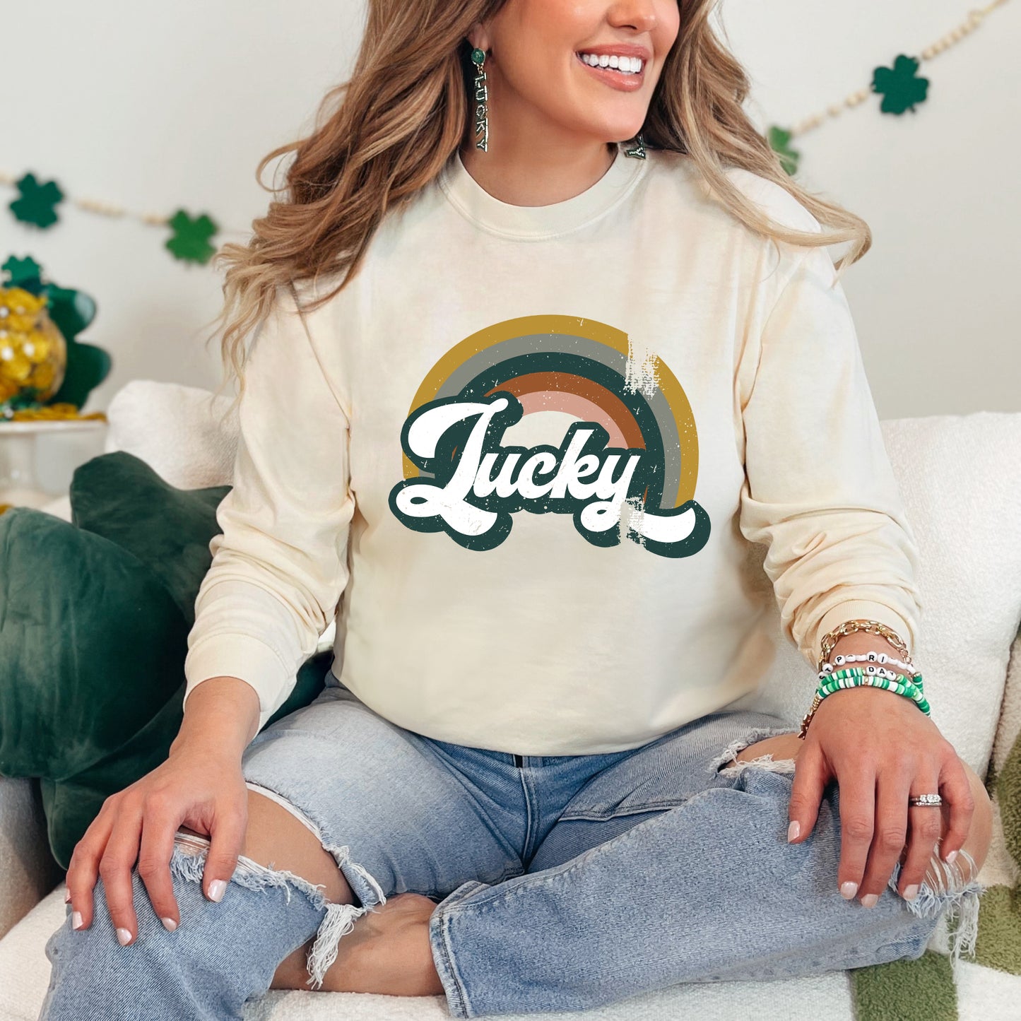 Lucky Rainbow | Garment Dyed Long Sleeve
