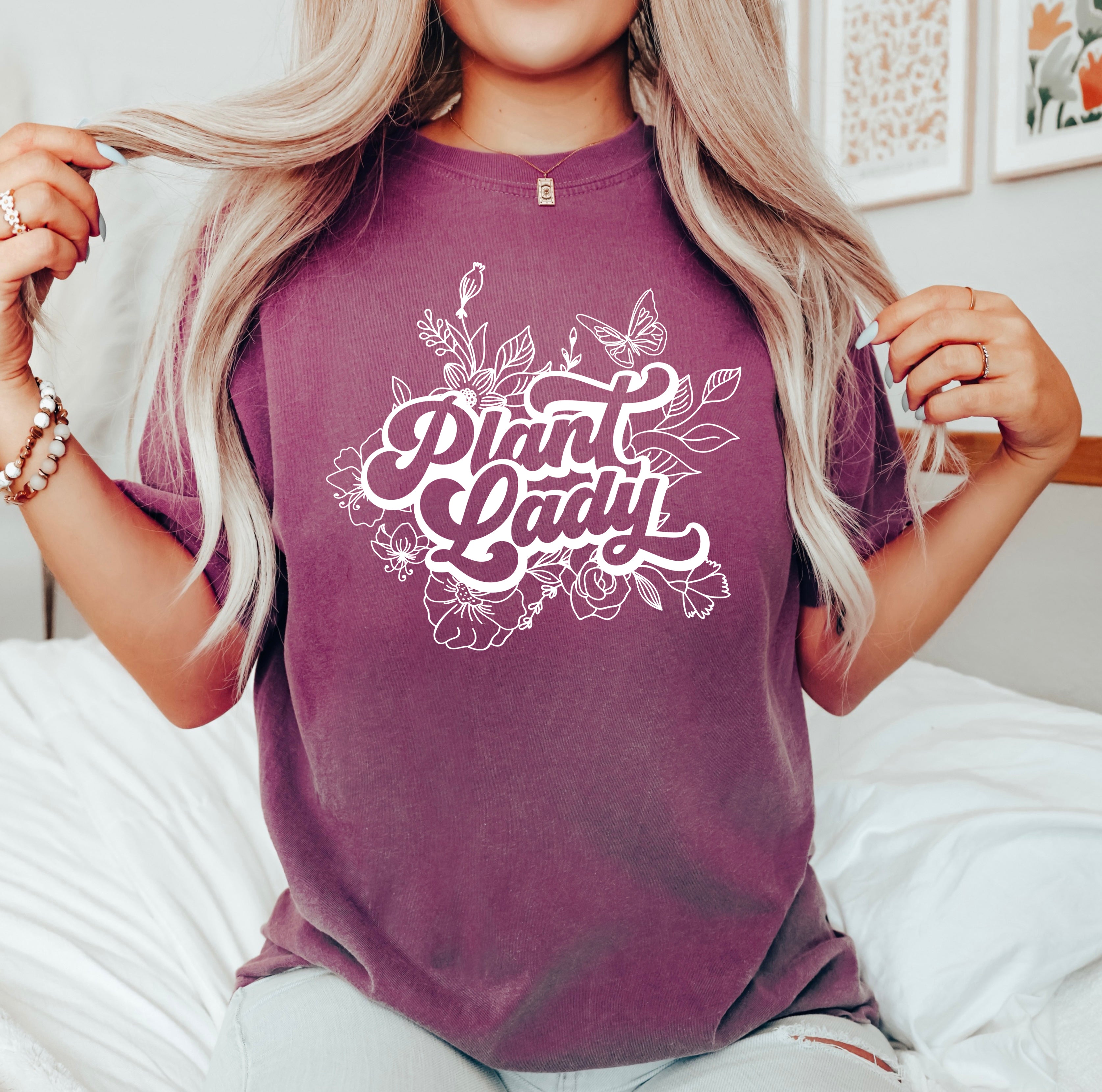 Plant Lady Cursive | Garment Dyed Short Sleeve Tee