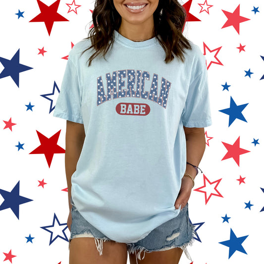 Varsity American Babe | Garment Dyed Short Sleeve Tee