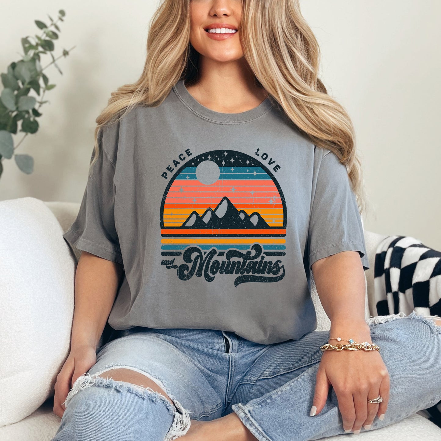 Peace Love and Mountains | Garment Dyed Tee