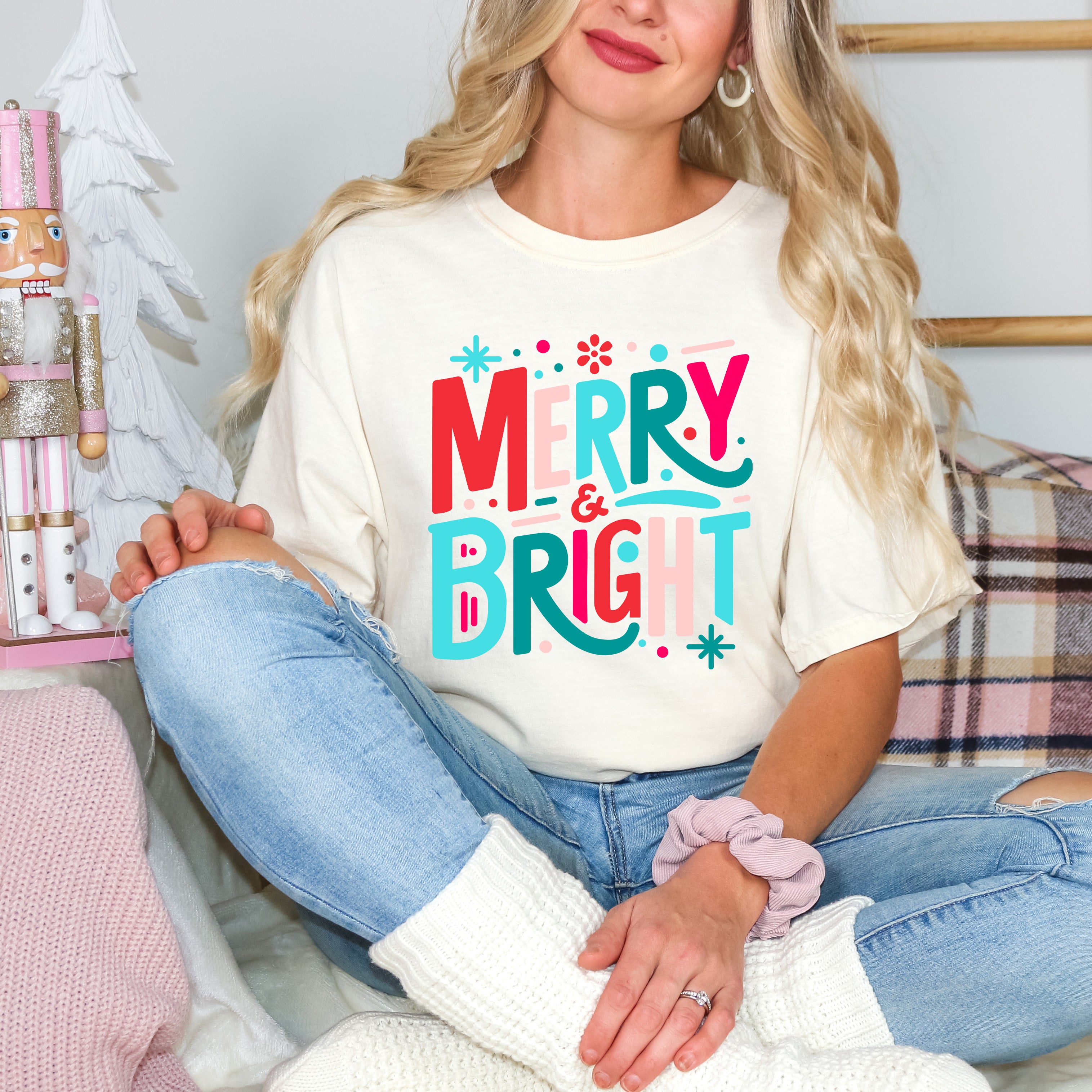Merry And Bright Abstract | Garment Dyed Tee