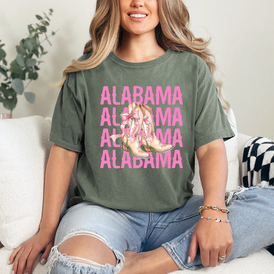 Coquette Alabama Cowgirl Boots | Garment Dyed Short Sleeve Tee