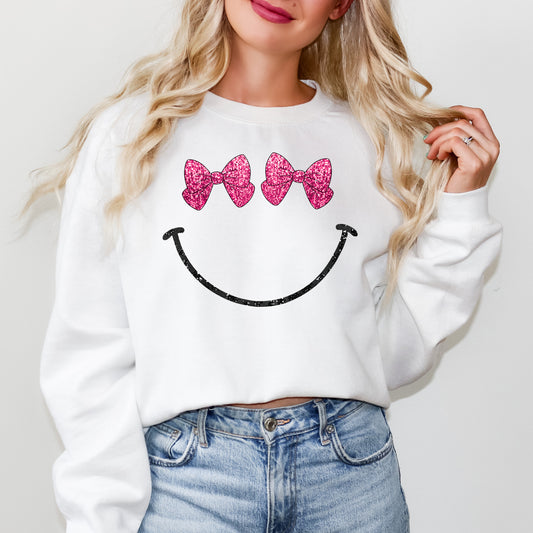 Bow Eyes Smiley | Sweatshirt