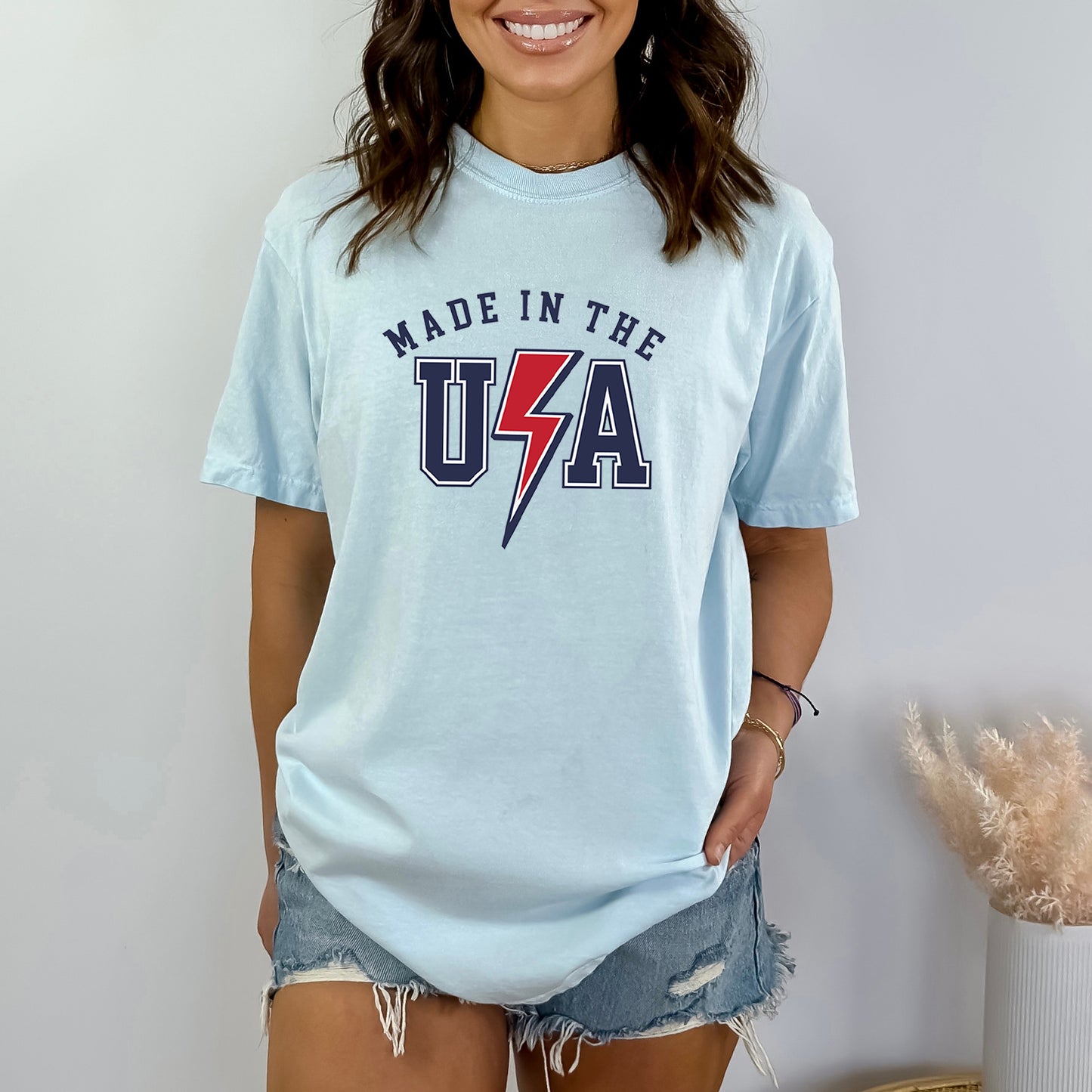 USA Lightning Bolt | Garment Dyed Short Sleeve Tee
