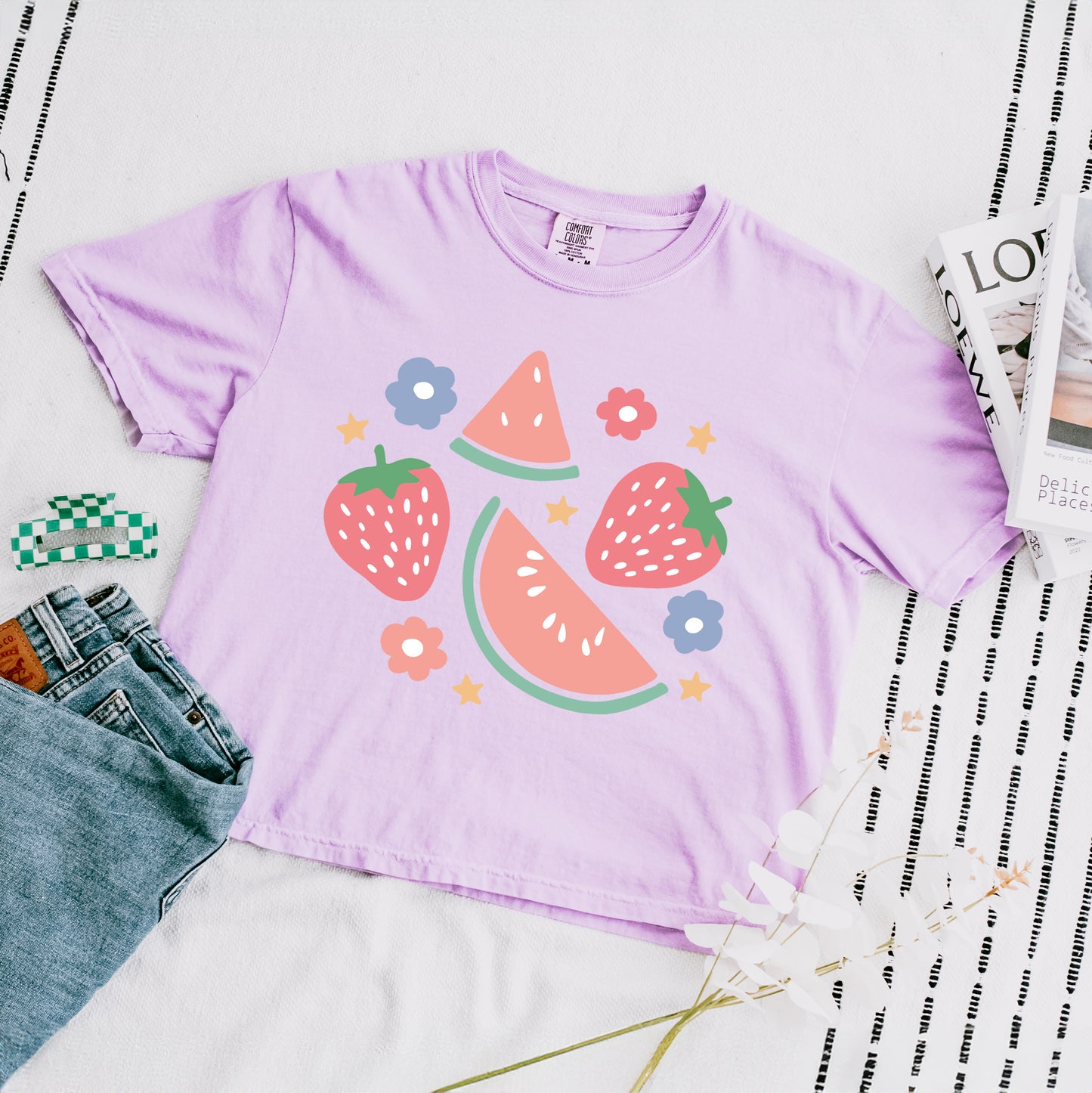 Pastel Fruits | Relaxed Fit Cropped Tee