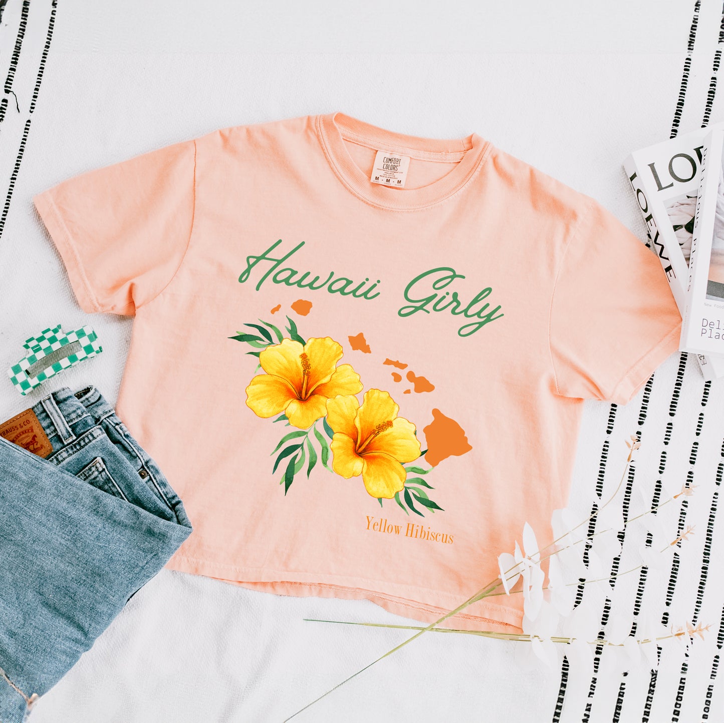 Hawaii Girly Flower | Relaxed Fit Cropped Tee