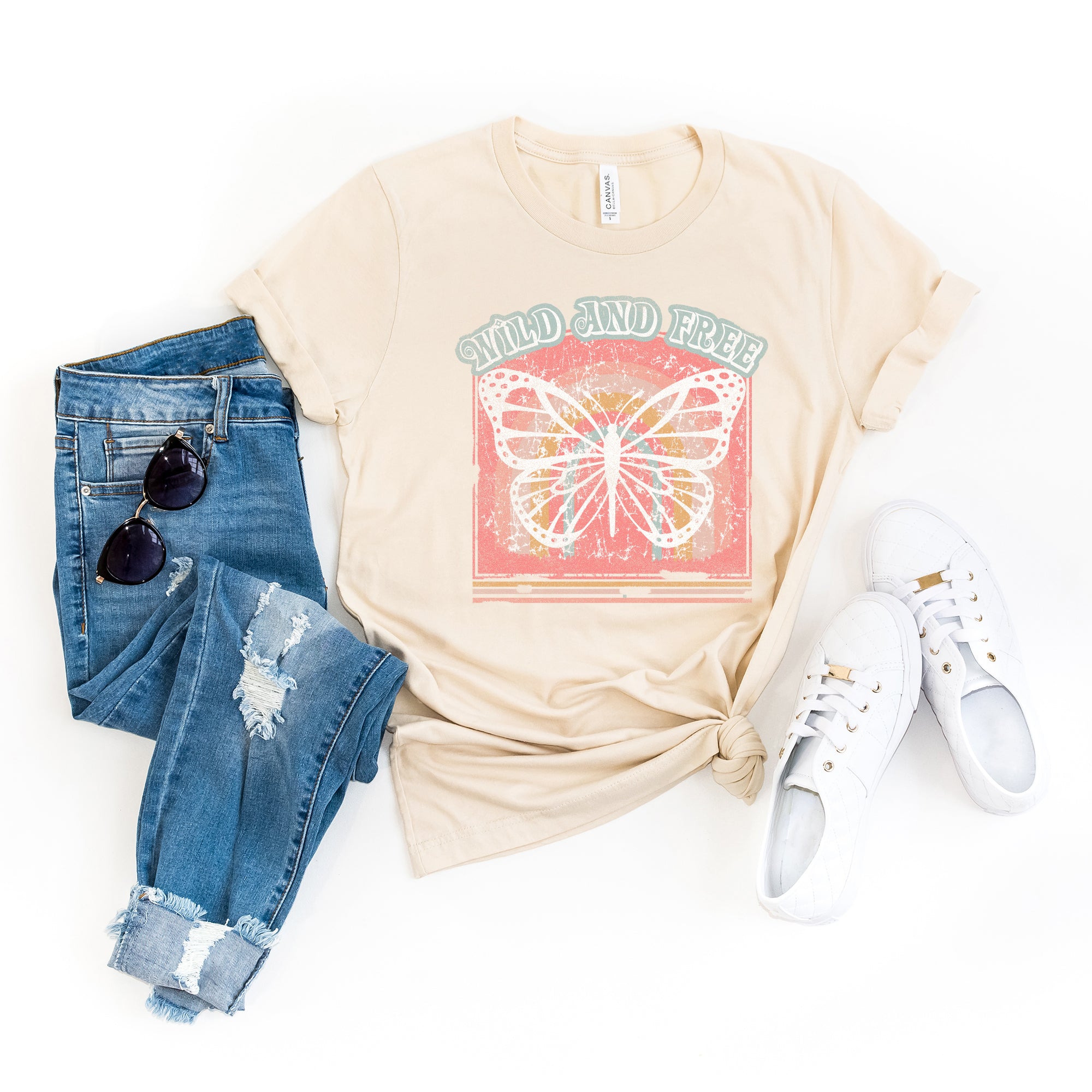 Wild And Free Butterfly | Short Sleeve Graphic Tee