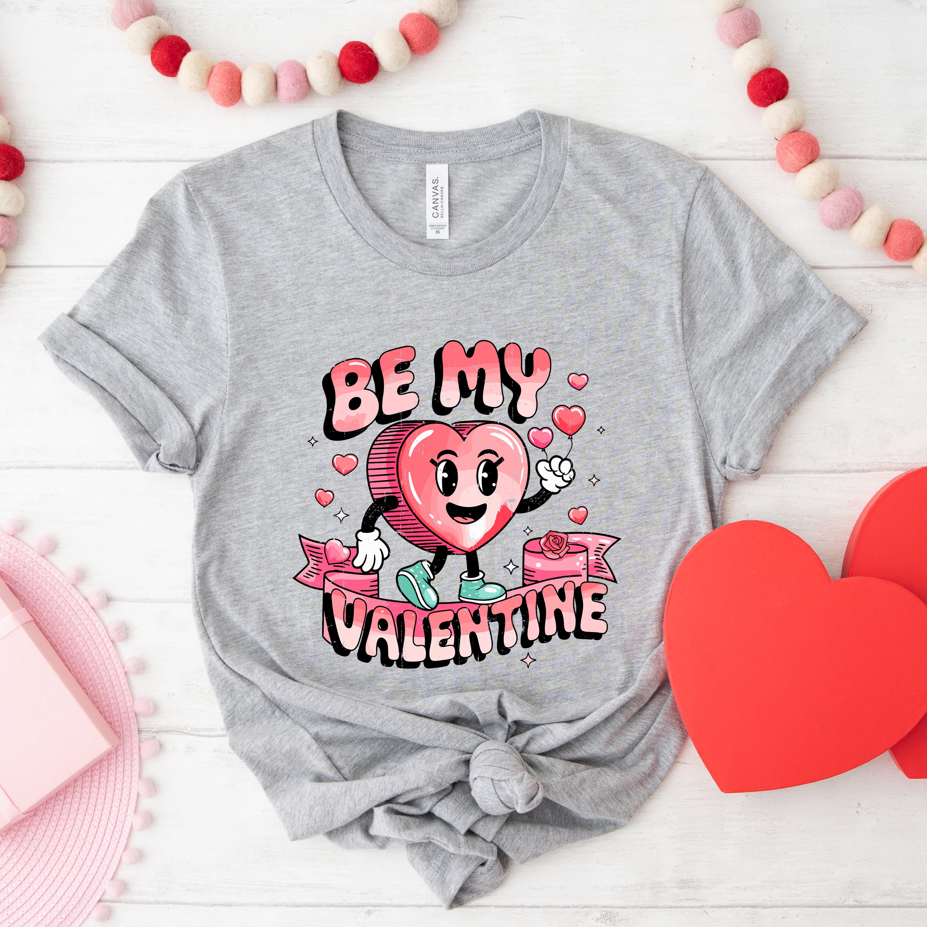 Be My Valentine Cartoon | Short Sleeve Graphic Tee